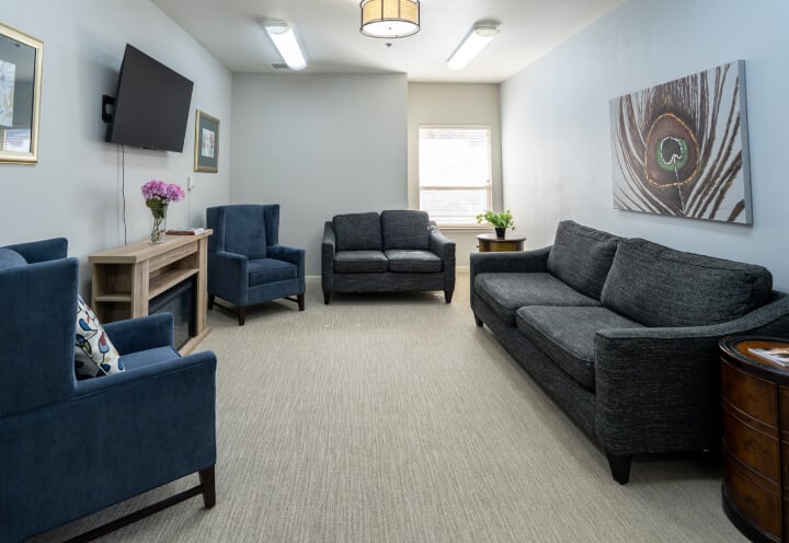 Community Living Room in Memory Care Facility Community Living Room in Memory Care Facility