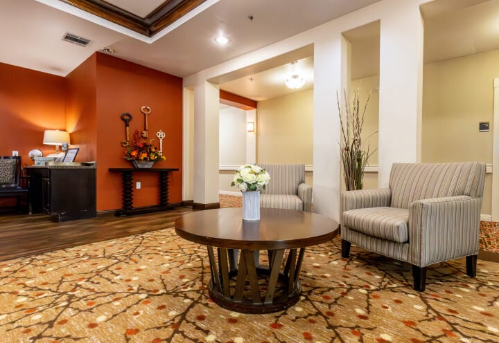 Lobby Seating Area in Assisted Living Facility Lobby Seating Area in Assisted Living Facility