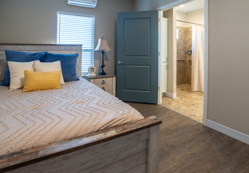 Private Bedroom With Accessible Bathroom and Comfortable Living Space at Memory Care Facility Private Bedroom With Accessible Bathroom and Comfortable Living Space at Memory Care Facility